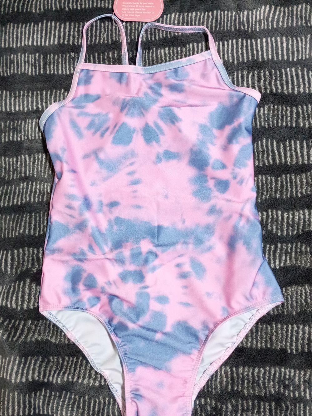 Snowheart Girls Tie-Dye Pink & Blue One-Piece Swimsuit Sz 5